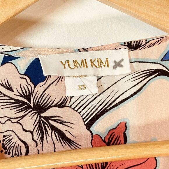 Yumi Kim Soho Mixer Floral Wrap Mini Dress Silk Peach Size XS NWOT - Picture 3 of 10